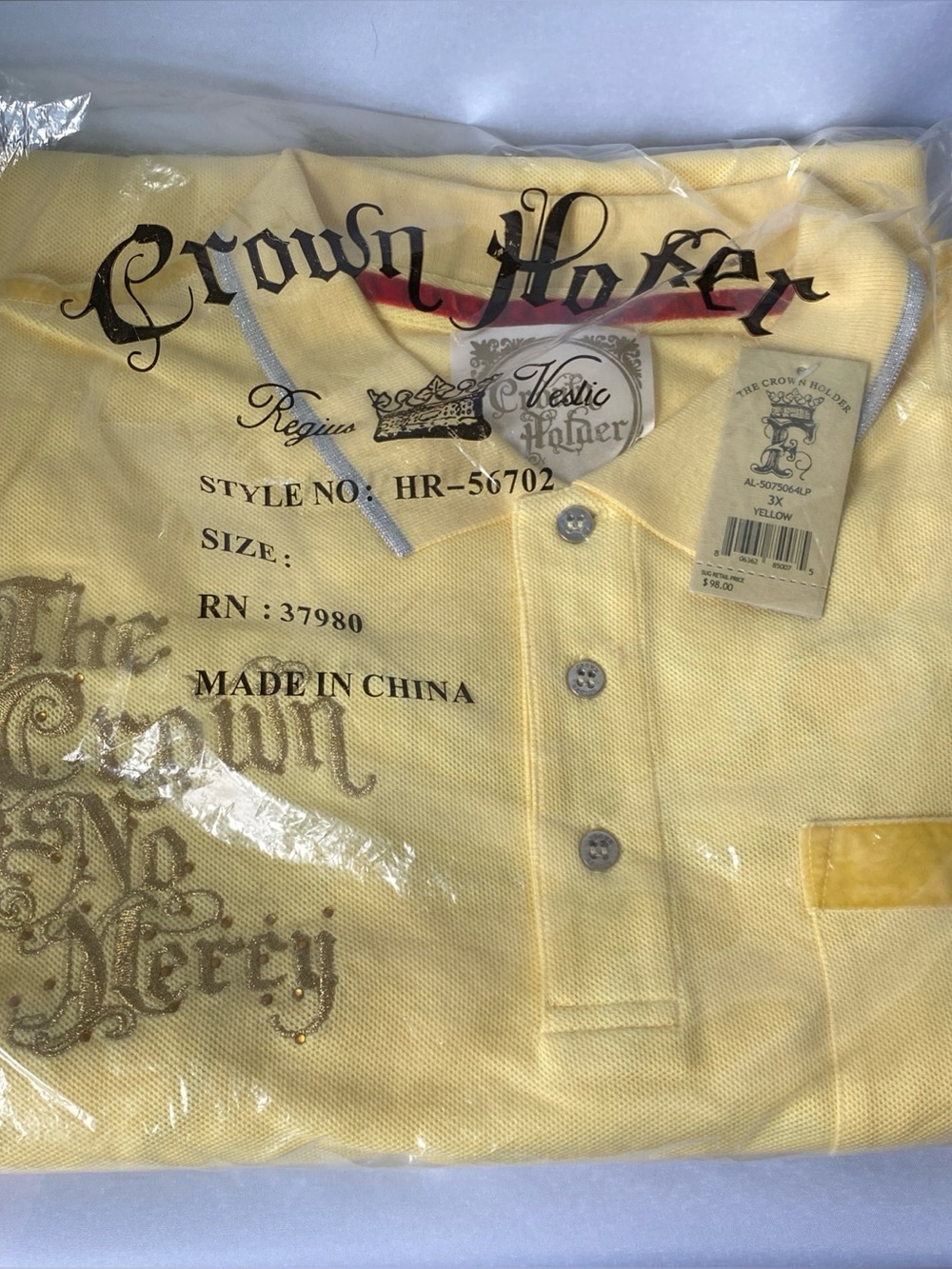 C14 Crown Holder Men’s short sleeve yellow polo shirt